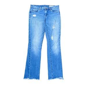 Blank NYC Deep Cuff Straight Medium Wash Distressed Blue Jeans Women’s Size 28